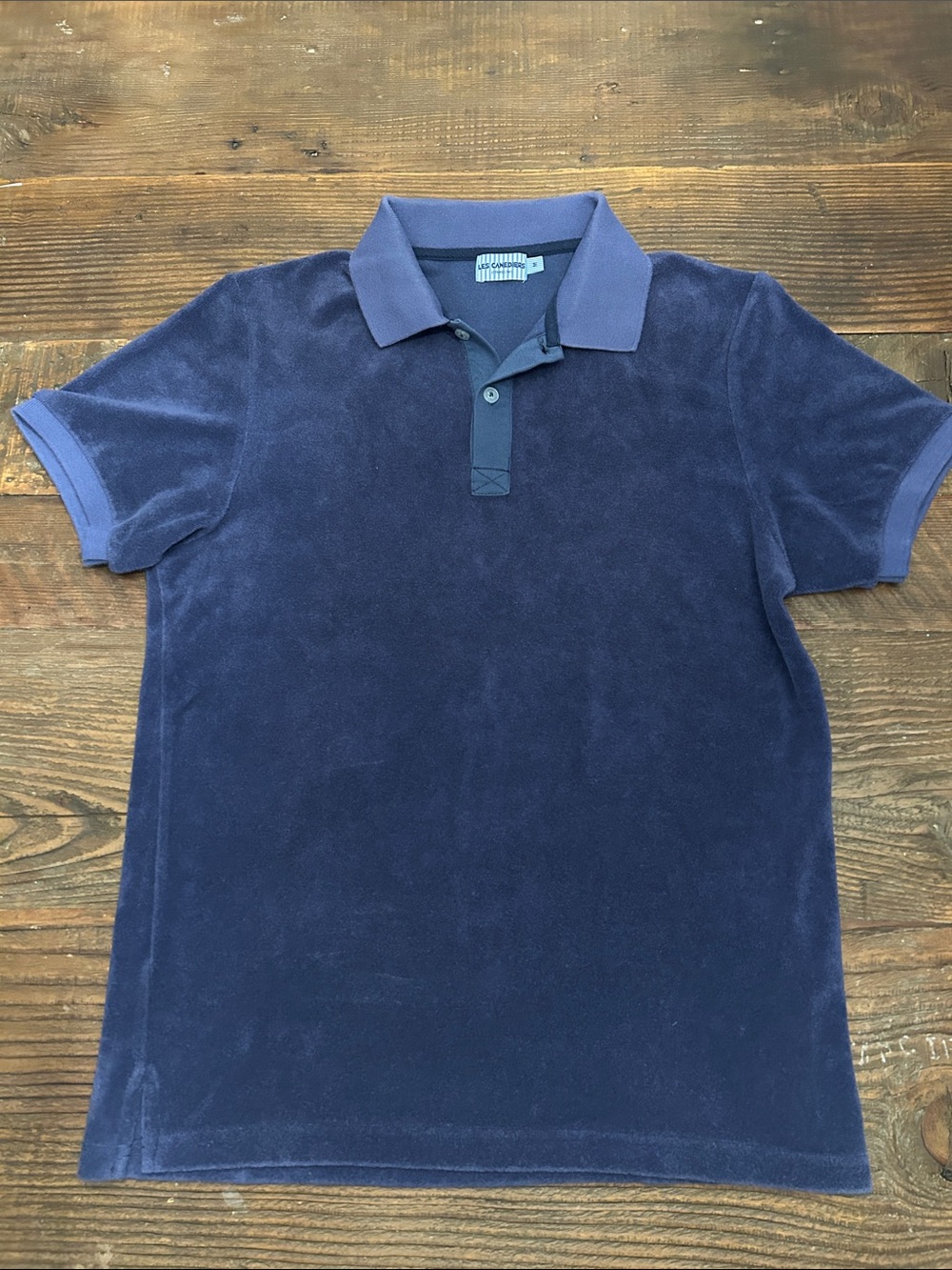 Classic Men's Navy Terry Polo Shirt - Les Canebiers. (St Tropez)